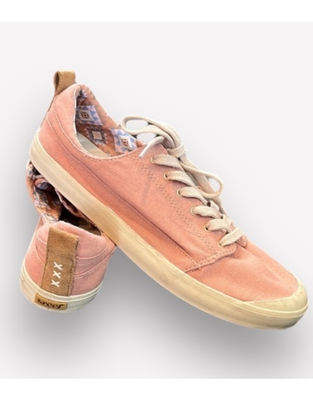 🚣🥑Reef Walled Low Canvas Boat Shoes Salmon Pink Size 9⁠ | Arch Support